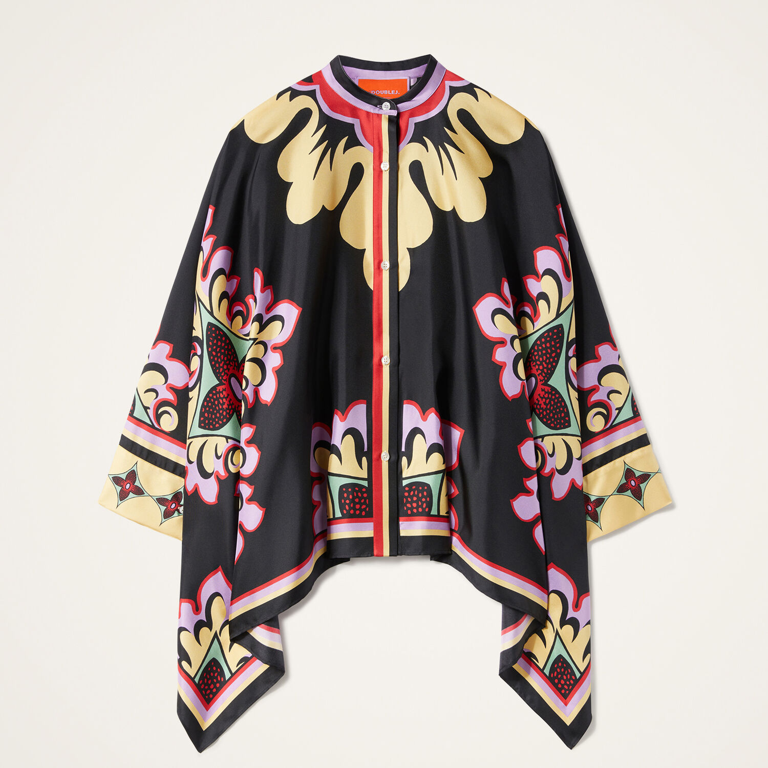 La Doublej La Double J Silk Twill Shirt With Cascading Fit