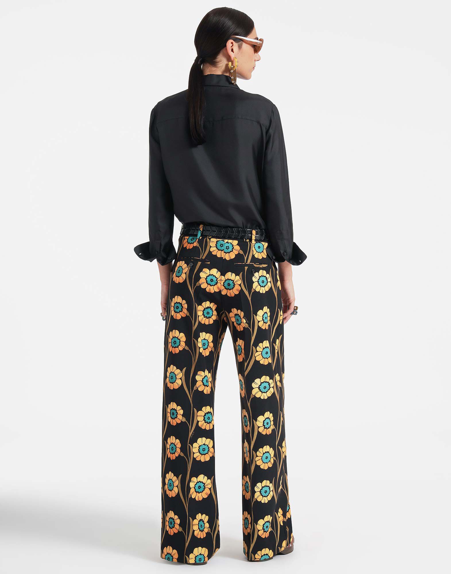 La DoubleJ Loose Pants Daisychain Black TRO0113JER034ROP01BL01