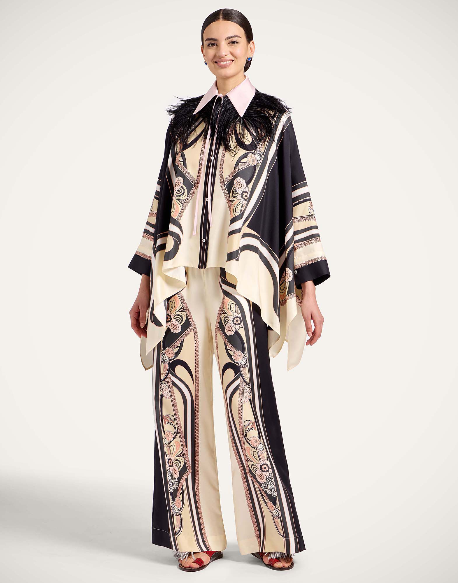 La DoubleJ Foulard Shirt Ambrosia Plac&eacute;e Pale Pink SHI0059SIL006AMB03PI02