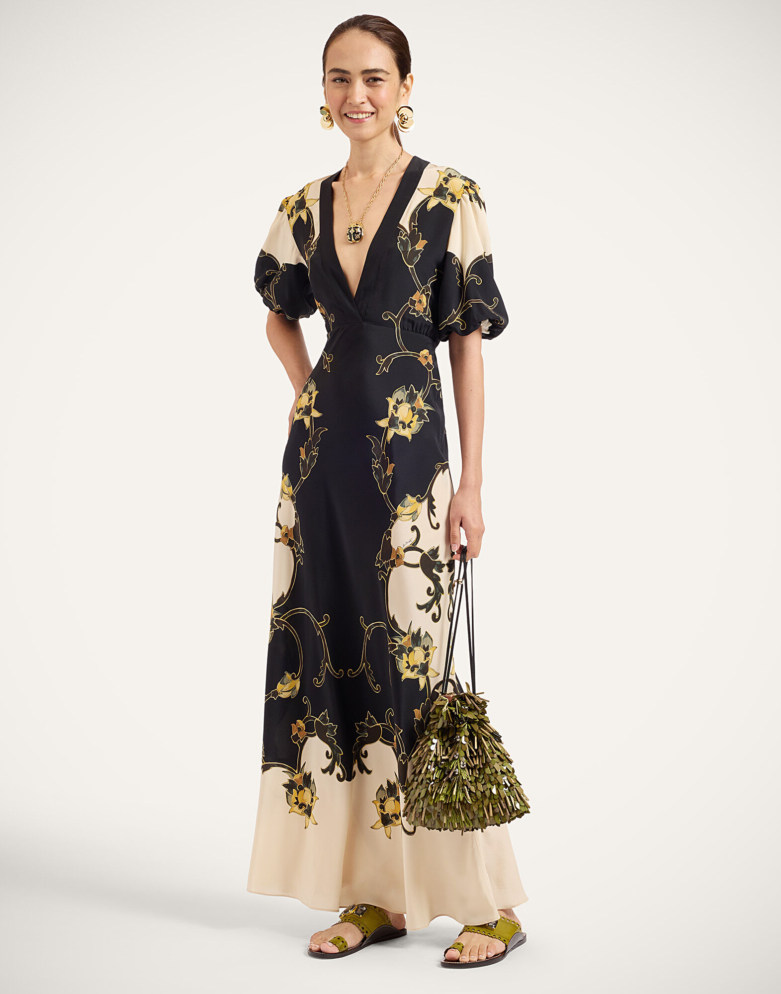 La DoubleJ Marlene Dress Buttercup Plac&eacute;e Black DRE0869CRE001BTC03BL01