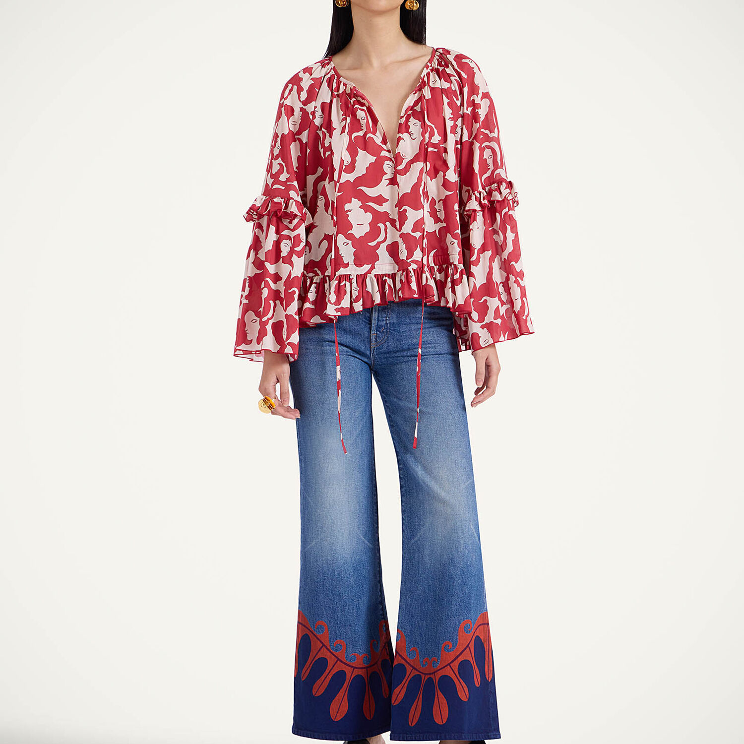 La Doublej The Tomcat Roller Jeans In Deep In The Pacific Blue