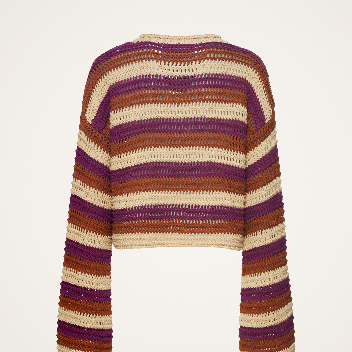 La Doublej Crop Sweater In Multicolor Ivory