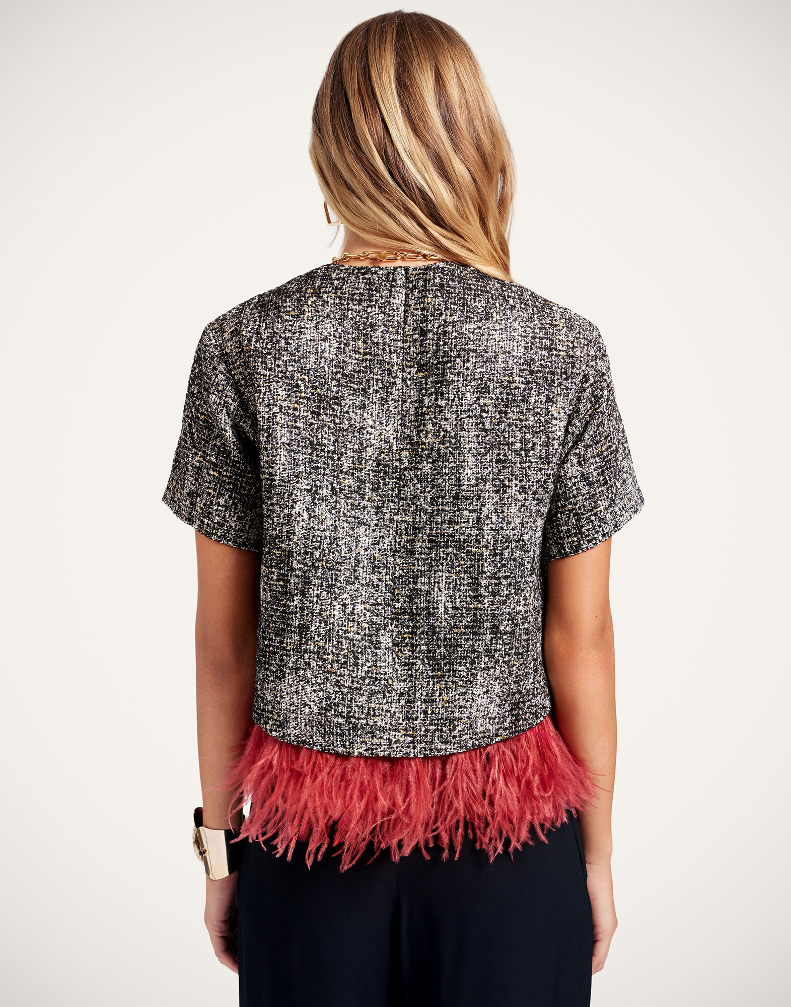 La DoubleJ La Scala Tee Solid Black & White TSH0040WOL031SOLIDBL03