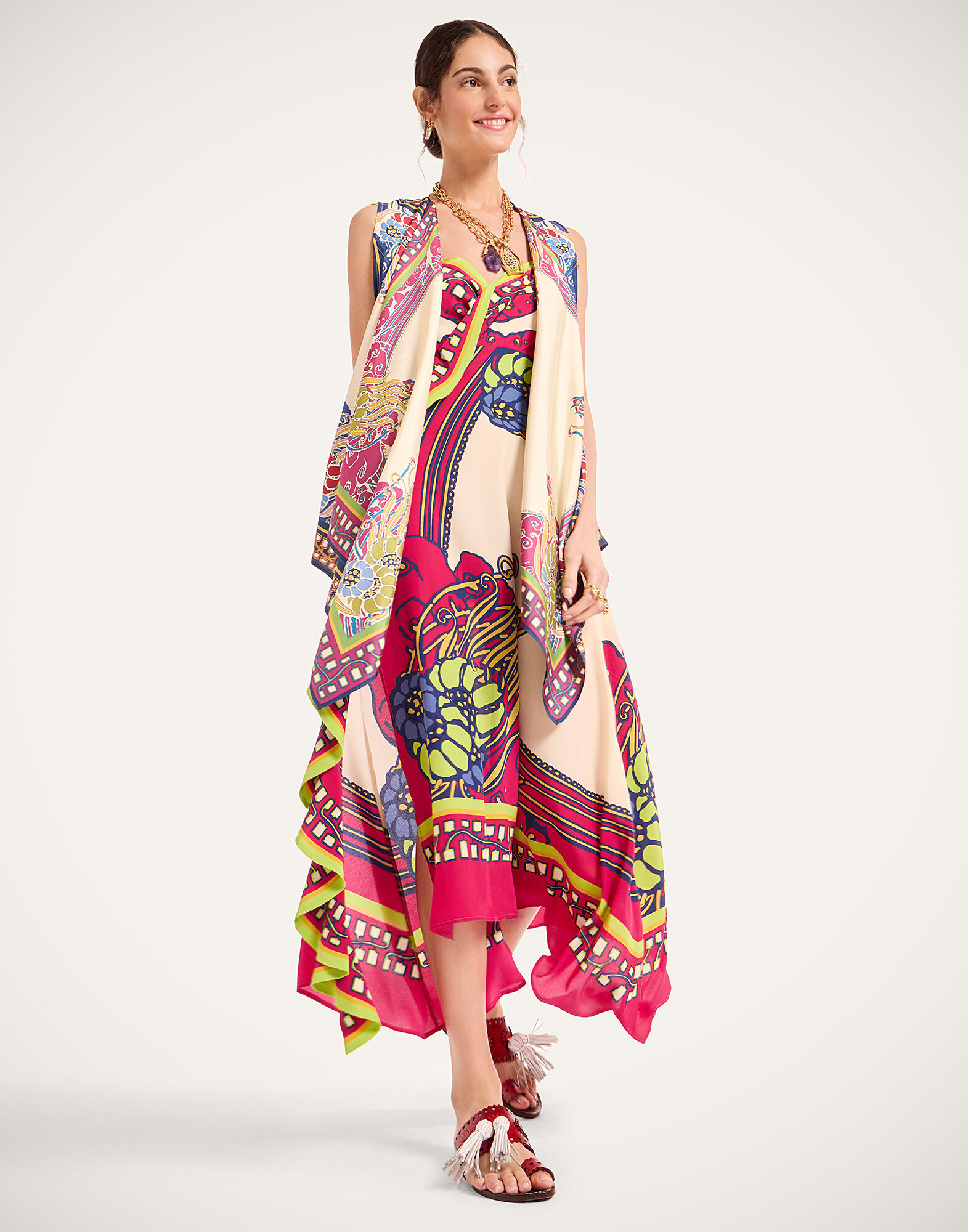 La DoubleJ Scarf Gilet Lemuria Plac&eacute;e Blue SCA0100SIL006LEM02BU03