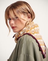 La DoubleJ Crochet Triangle Scarf La DoubleJ Crochet Triangle Scarf Multicolor Ocher & White SCA0068KNI168VA407OR06