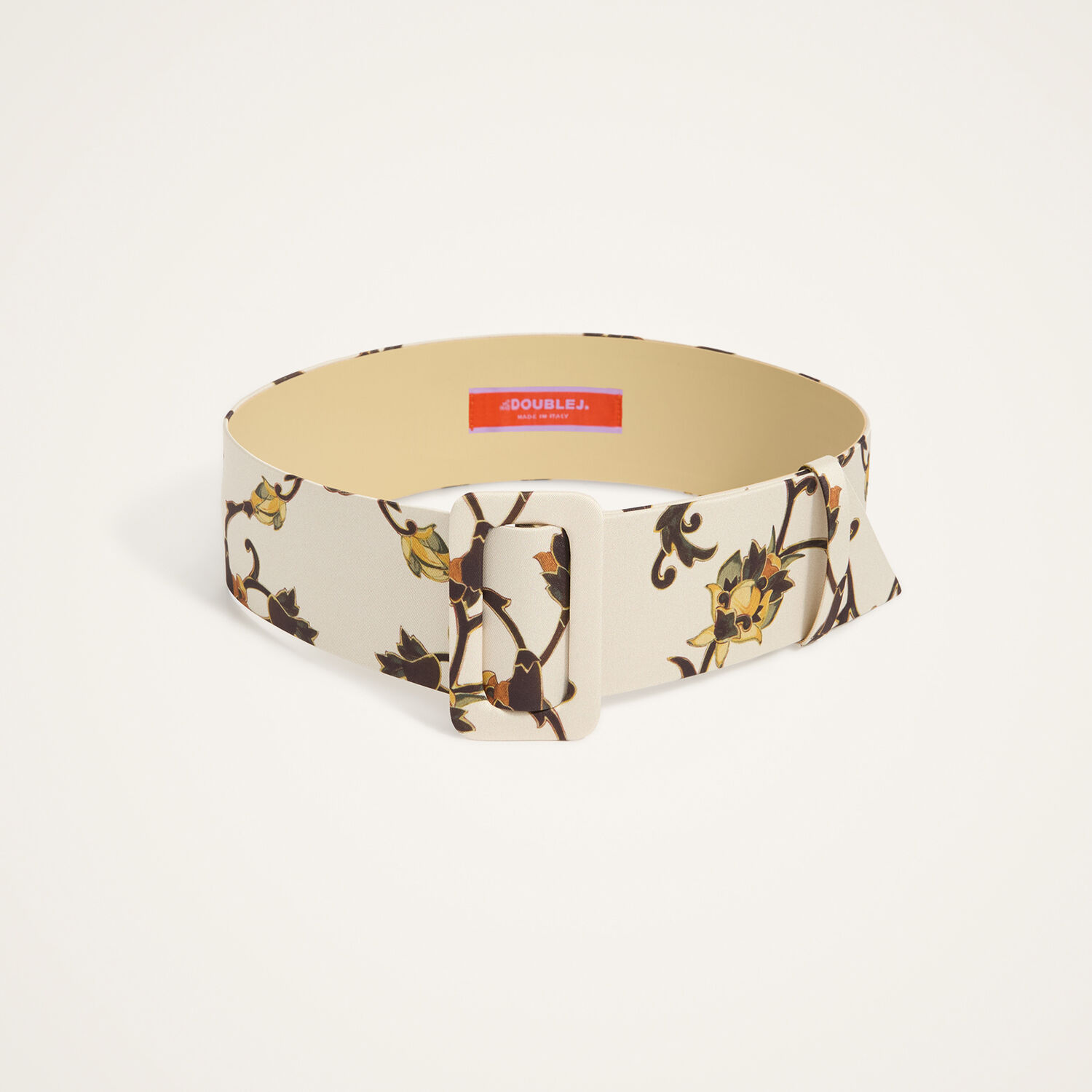 La Doublej Medium Belt In Buttercup Micro White