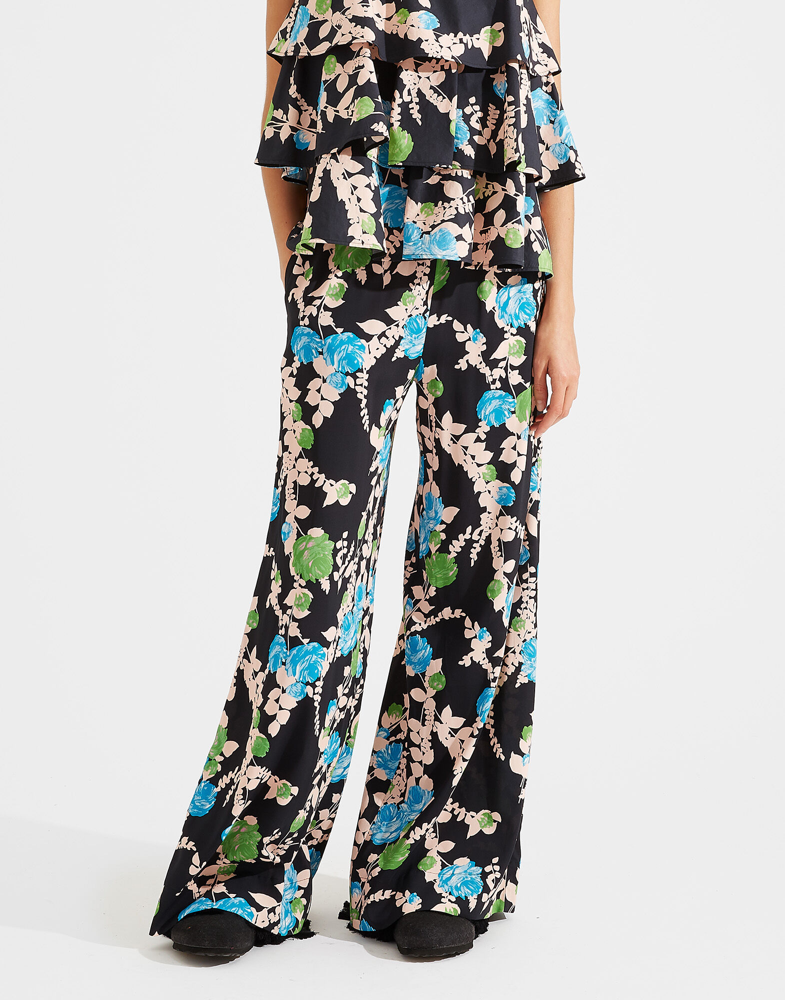 LaDoubleJ Palazzo Pants Winter Rose Nero TRO0003VIS001WTR0003