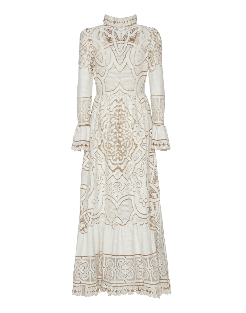 La DoubleJ Lacey Visconti Dress La DoubleJ Lacey Visconti Dress Solid White Smoke DRE0633EMB006SOLIDWH02