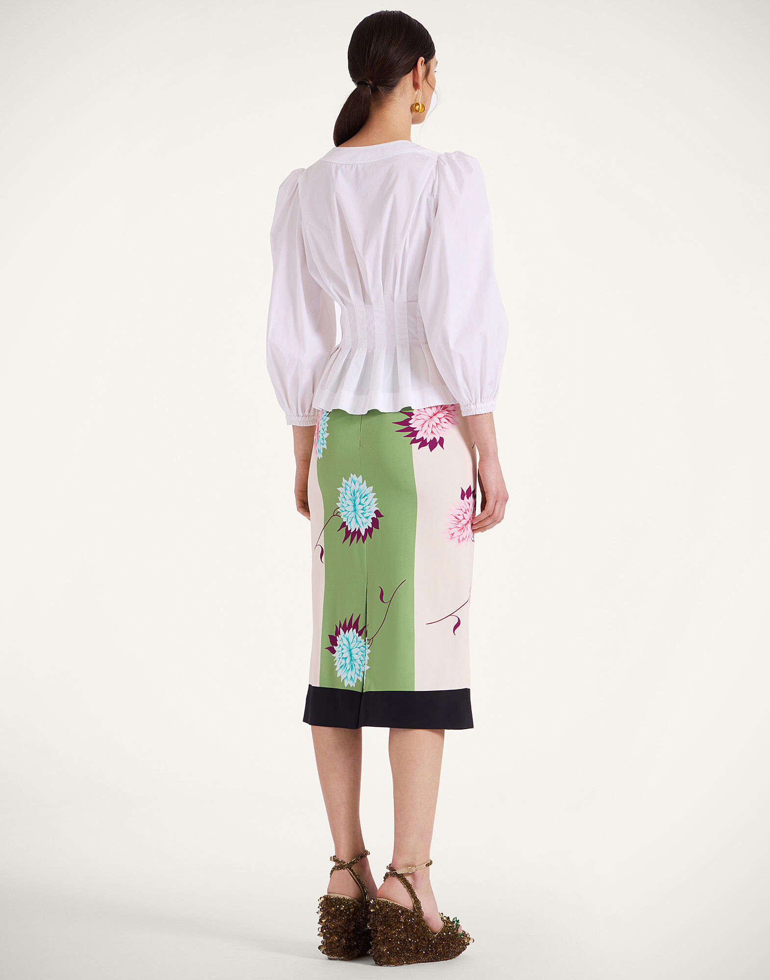 Pencil Skirt in Derby Placée Multicolor for Women | La DoubleJ