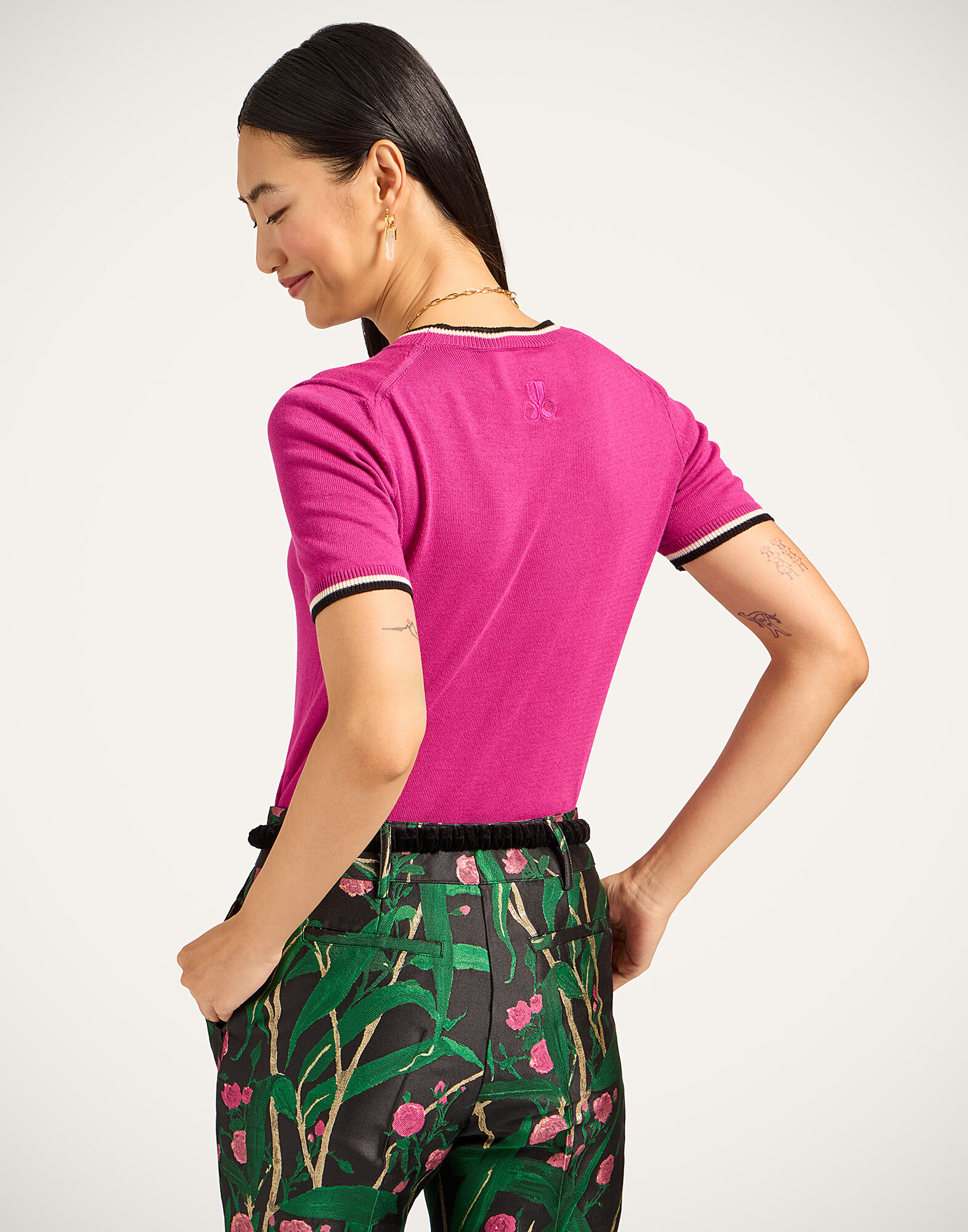 La DoubleJ Busy-bee Tee Solid Pink PUL0260KNI154SOLIDPI01