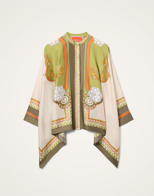 La DoubleJ Foulard Shirt Ambrosia Plac&eacute;e Ivory SHI0059SIL001AMB03WH04