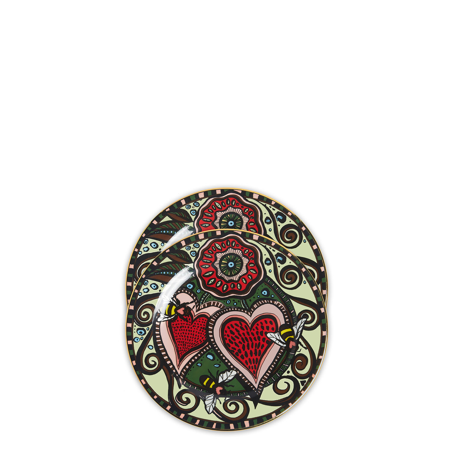 La Doublej Open Heart Set Of 2 Dessert Plates In Open Heart