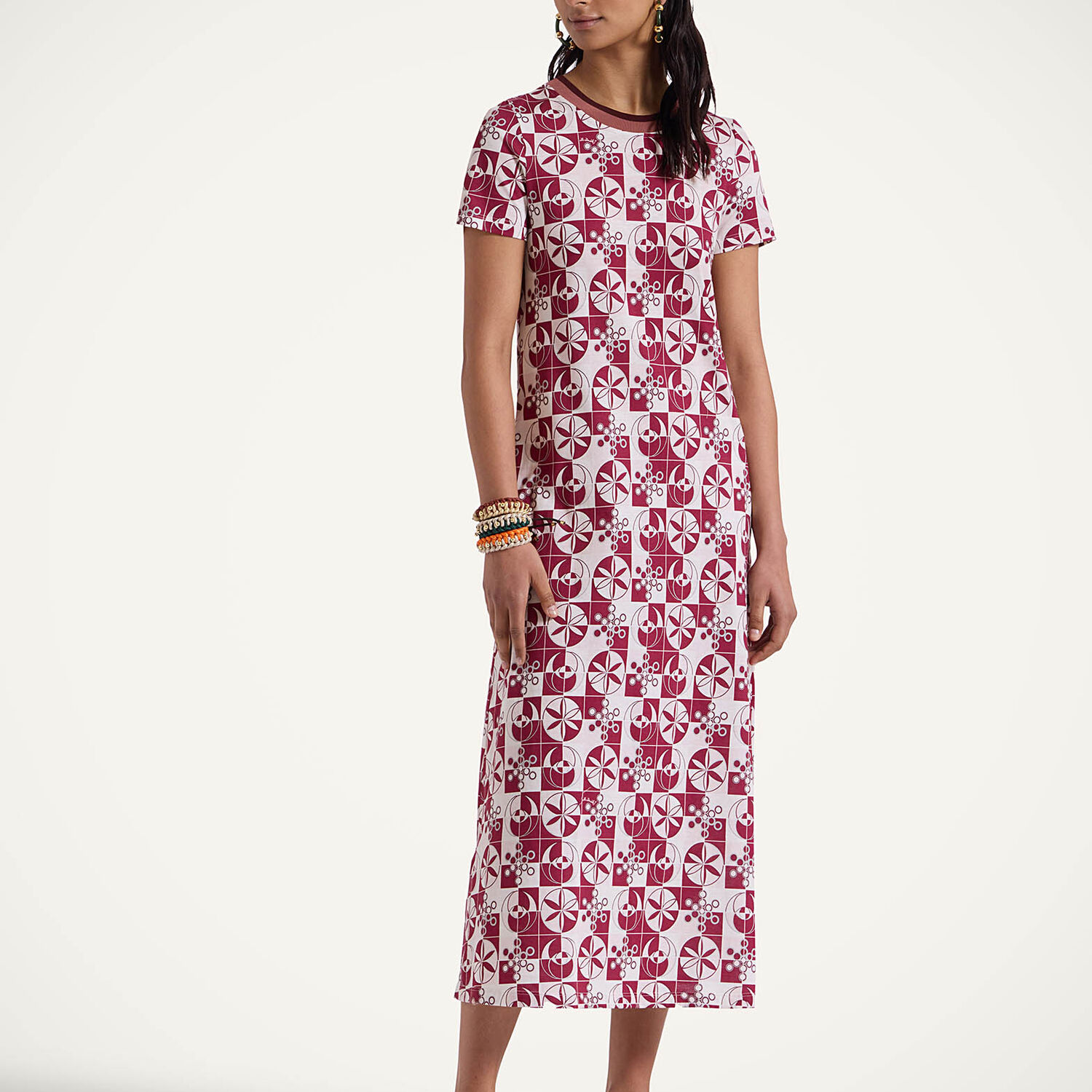 La Doublej La Double J Sporty Swing Dress In Eclipse Burgundy