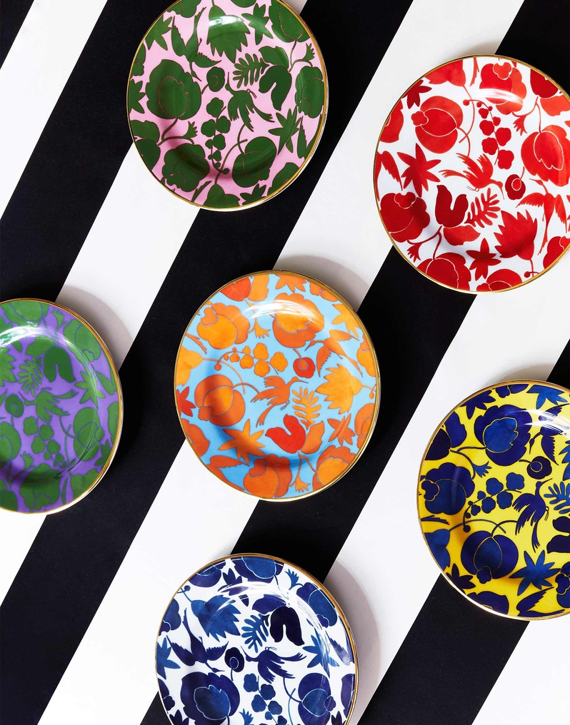 La DoubleJ Dessert Plate Set of 6 La DoubleJ Dessert Plate Set of 6 Wildbird Mix DIS0024CER001CER0022
