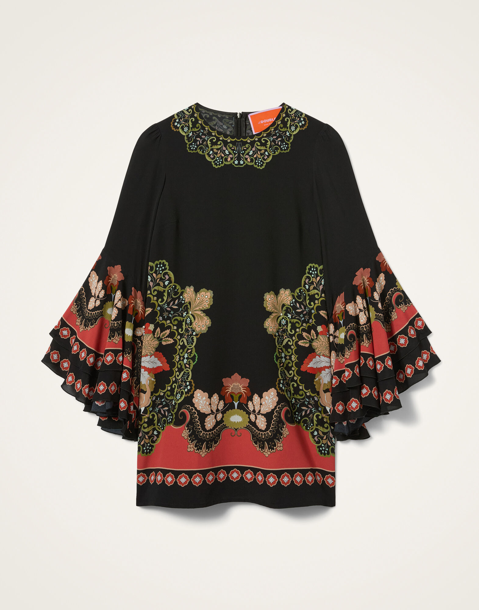 La DoubleJ Friday Dress Cornucopia Plac&eacute;e Black DRE1000VIS028CRN03BL01