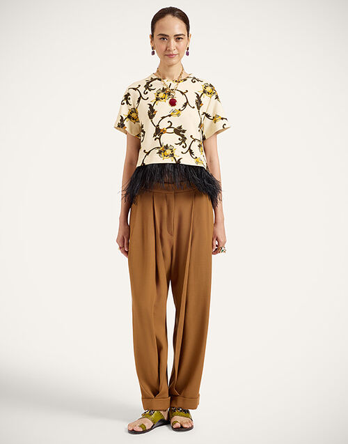 La DoubleJ Pleated Pants Solid Tobacco TRO0214VIS035SOLIDBR06