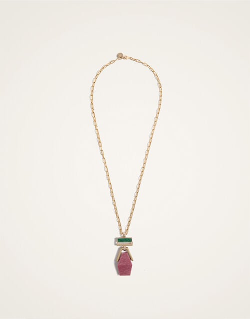 La DoubleJ Bridge Portal Necklace La DoubleJ Bridge Portal Necklace 24K Gold Plate & Thulite NEC0045BRA003THU01YE05
