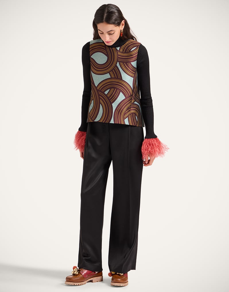 La DoubleJ Loose Pants La DoubleJ Loose Pants Solid Black TRO0135WOL035SOLIDBL01