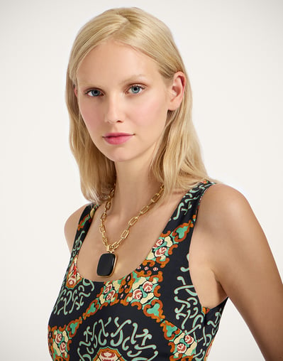 ladies capri dress MILLE Women's Capri Dress, Kaleidoscope, Green, Print, XS at Amazon Women's Clothing store