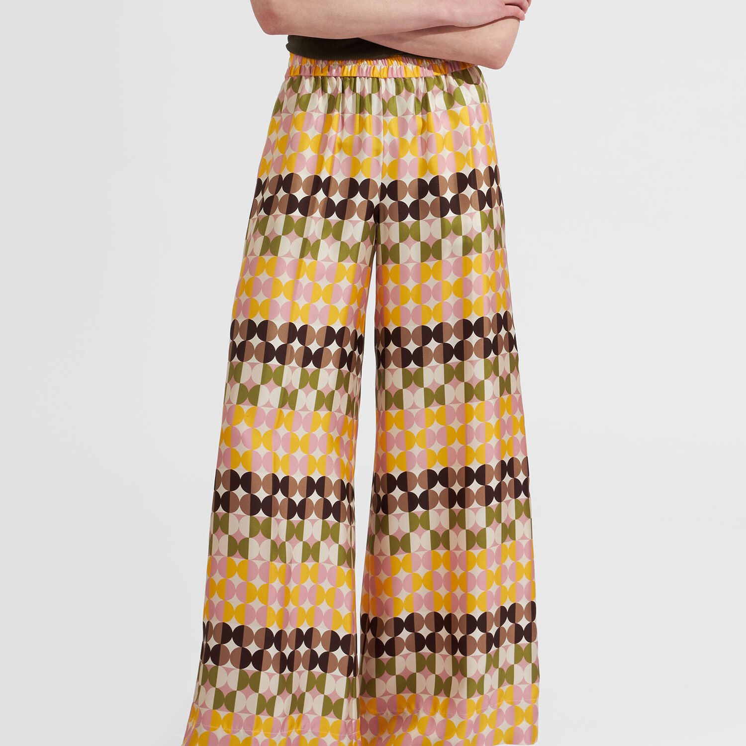 La Doublej Palazzo Pants In Patterned Yellow