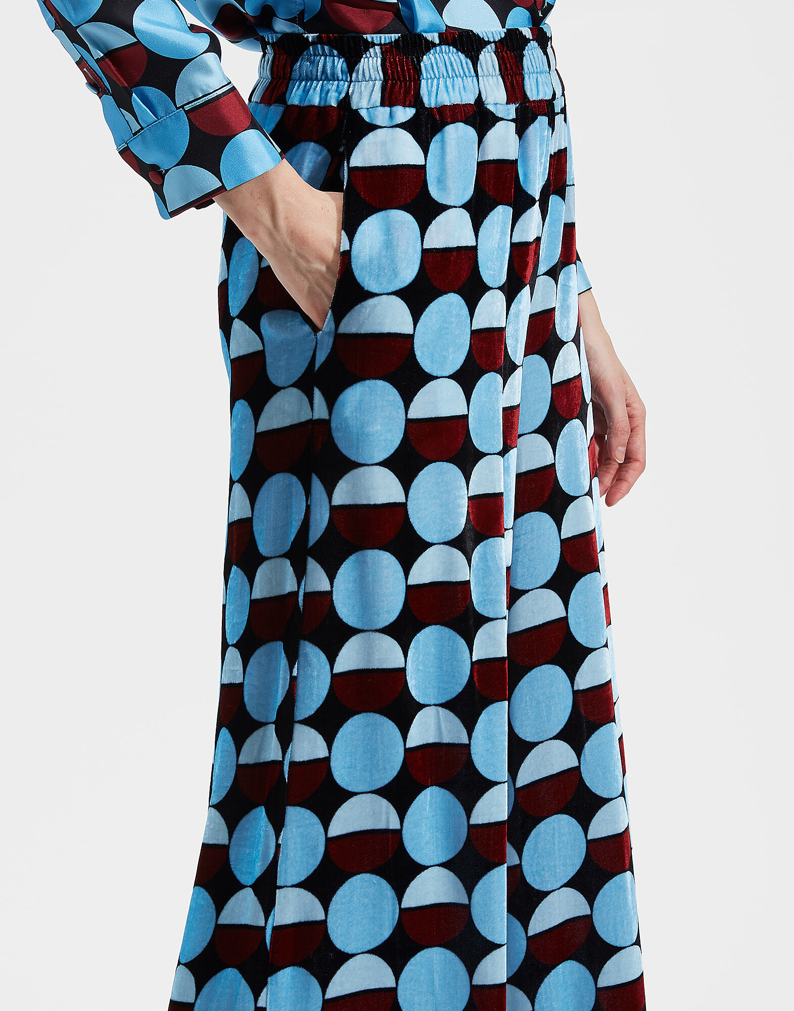 LaDoubleJ Palazzo Pants Sfere Azzurro TRO0003VEL004SFE0003