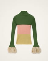 La DoubleJ High Kick Top La DoubleJ High Kick Top Color Block Military Green & Pink PUL0167KNI091VA412GR02