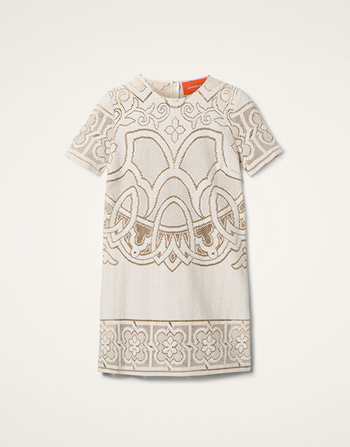 La DoubleJ Lacey Mini Swing Dress Solid White Smoke DRE0634EMB006SOLIDWH02