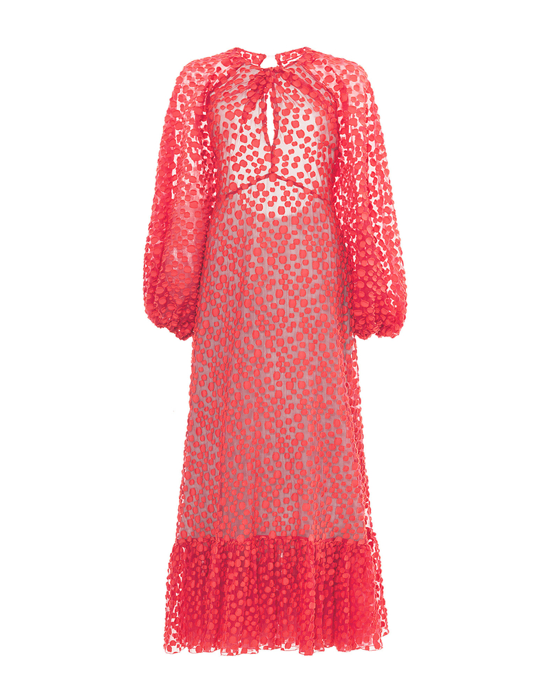 Eve Dress in Plumetis Coral for Women | La DoubleJ