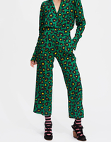 LaDoubleJ Cropped Anna Pants Flower Leopard Verde TRO0021VIS001FLL0002