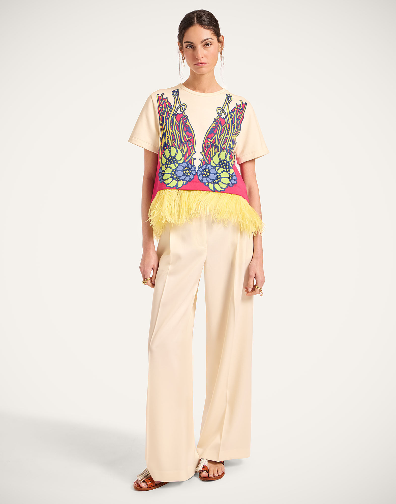 La DoubleJ La Scala Tee Lemuria Plac&eacute;e Pink TSH0038JER040LEM02PI01