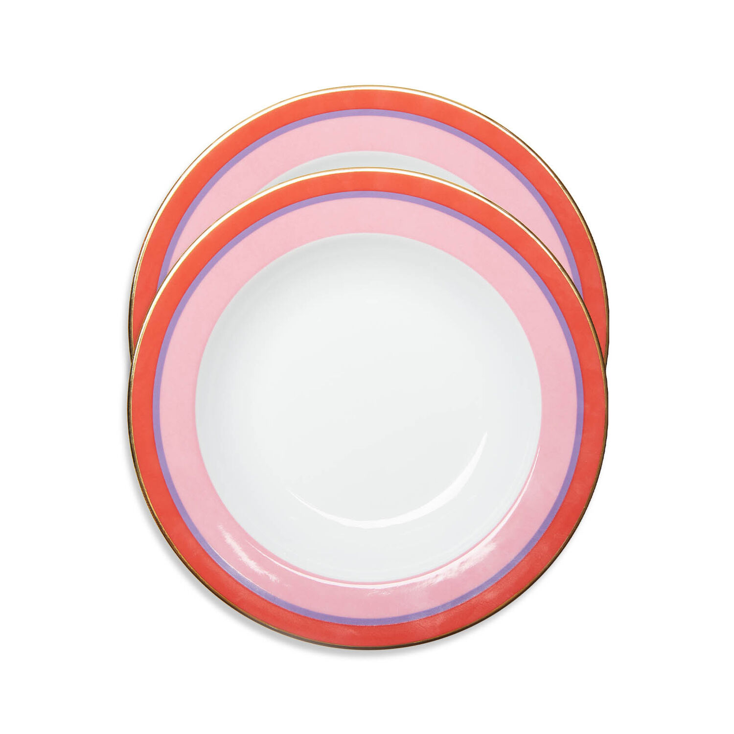 La Doublej Soup Plates Set Of 2 In Rainbow Rose