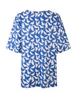 LaDoubleJ Boxy T-Shirt Uccellini Blu SHI0003COT002UCC0003