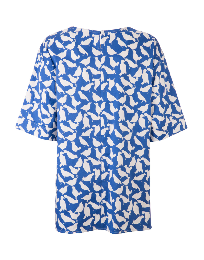 LaDoubleJ Boxy T-Shirt LaDoubleJ Boxy T-Shirt Uccellini Blu SHI0003COT002UCC0003