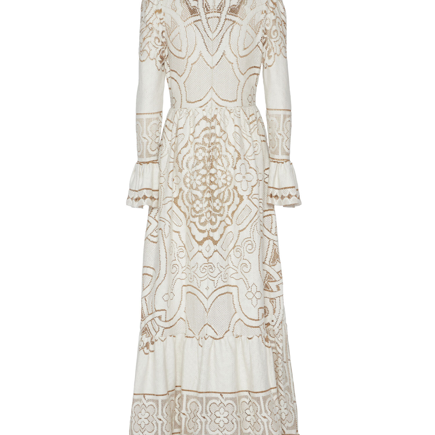 La Doublej Lacey Visconti Dress In Solid White Smoke