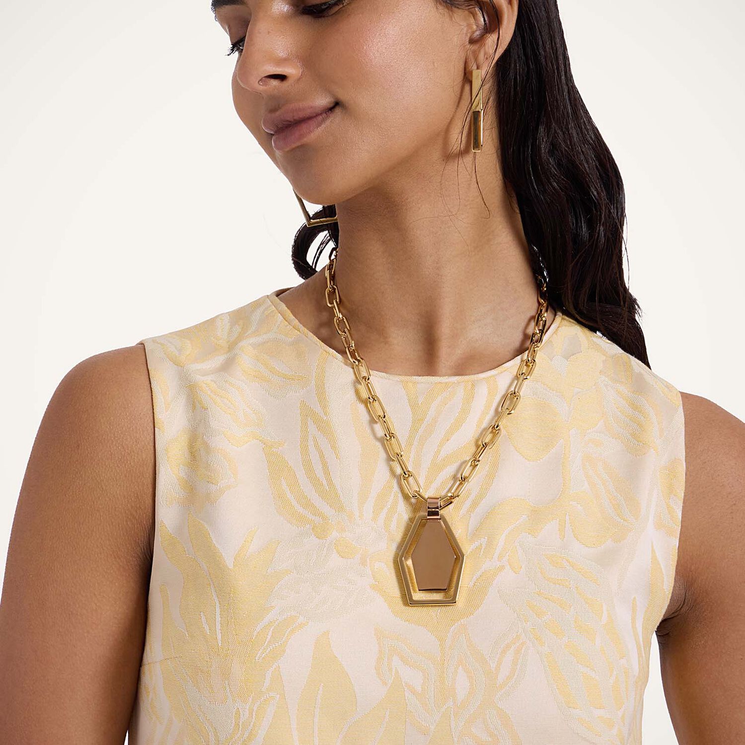 La Doublej Column Dress In Iris Yellow