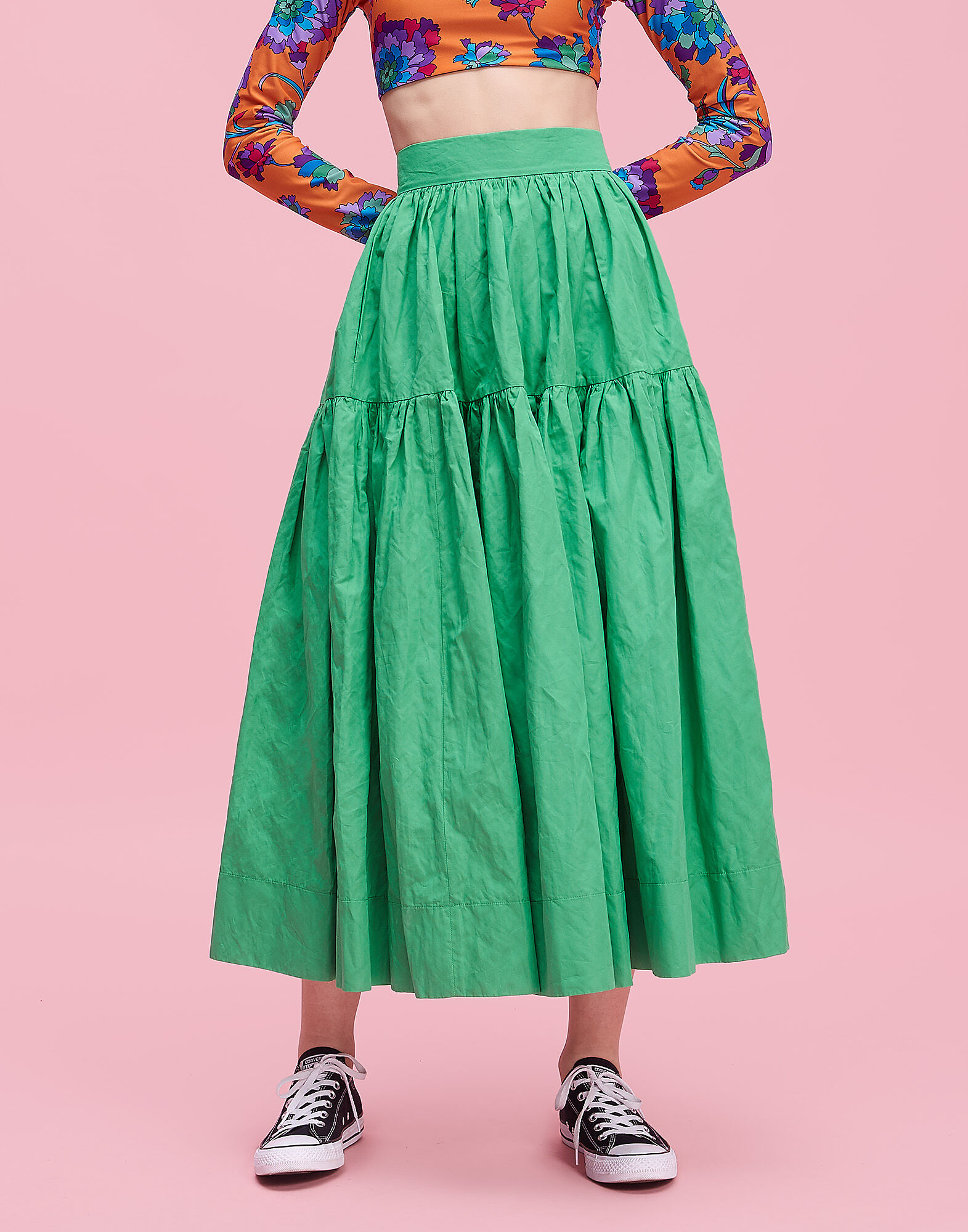 LaDoubleJ Oscar Skirt Solid Green SKI0012COT004GRE0002