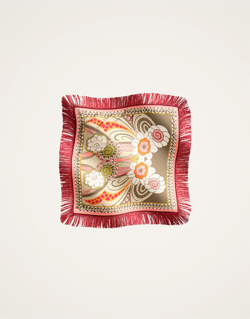 La DoubleJ Reversible Fringe Foulard 90 Ambrosia Plac&eacute;e Green SCA0073SIL006AMB03GR02