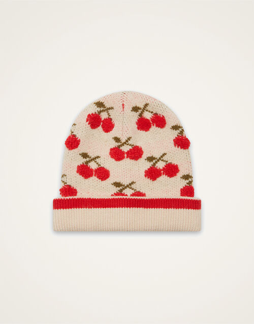 La DoubleJ Cherry Beanie Off White HAT0016KNI092VA200WH05