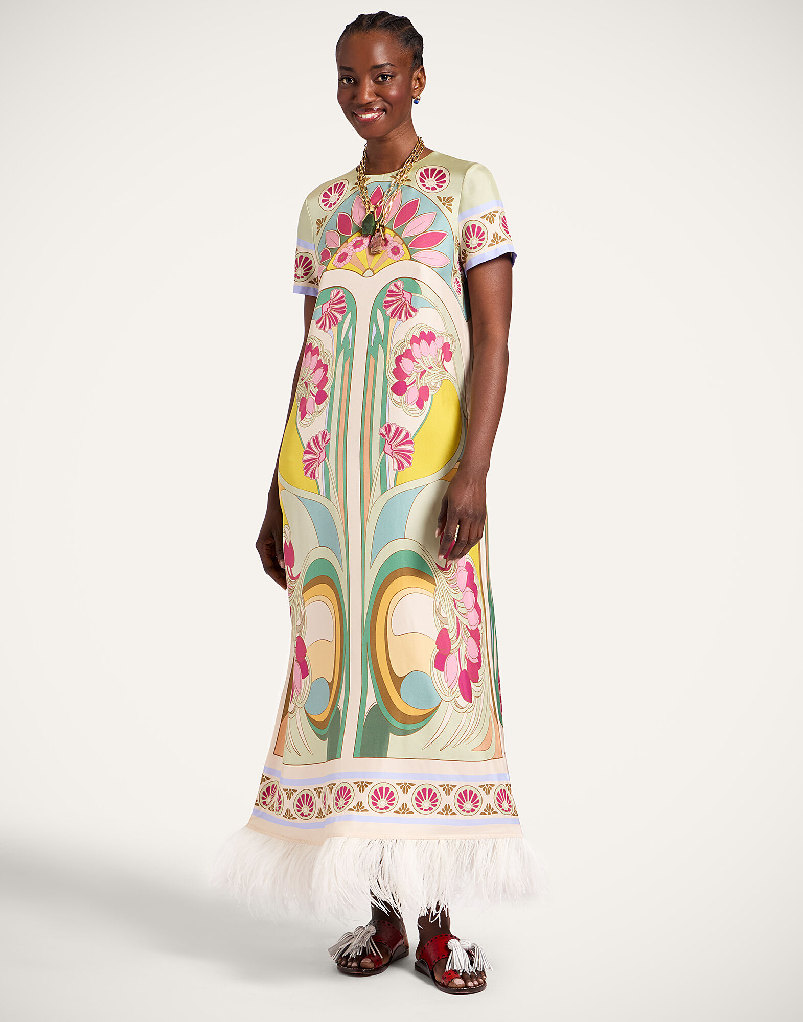 La DoubleJ Swing Dress Tulip Plac&eacute;e Green DRE0864SIL026TUL07GR02