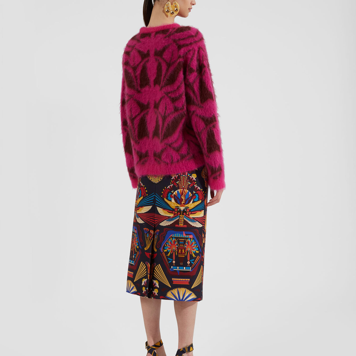 Shop La Doublej Camden Jumper In Fuchsia & Bordeaux