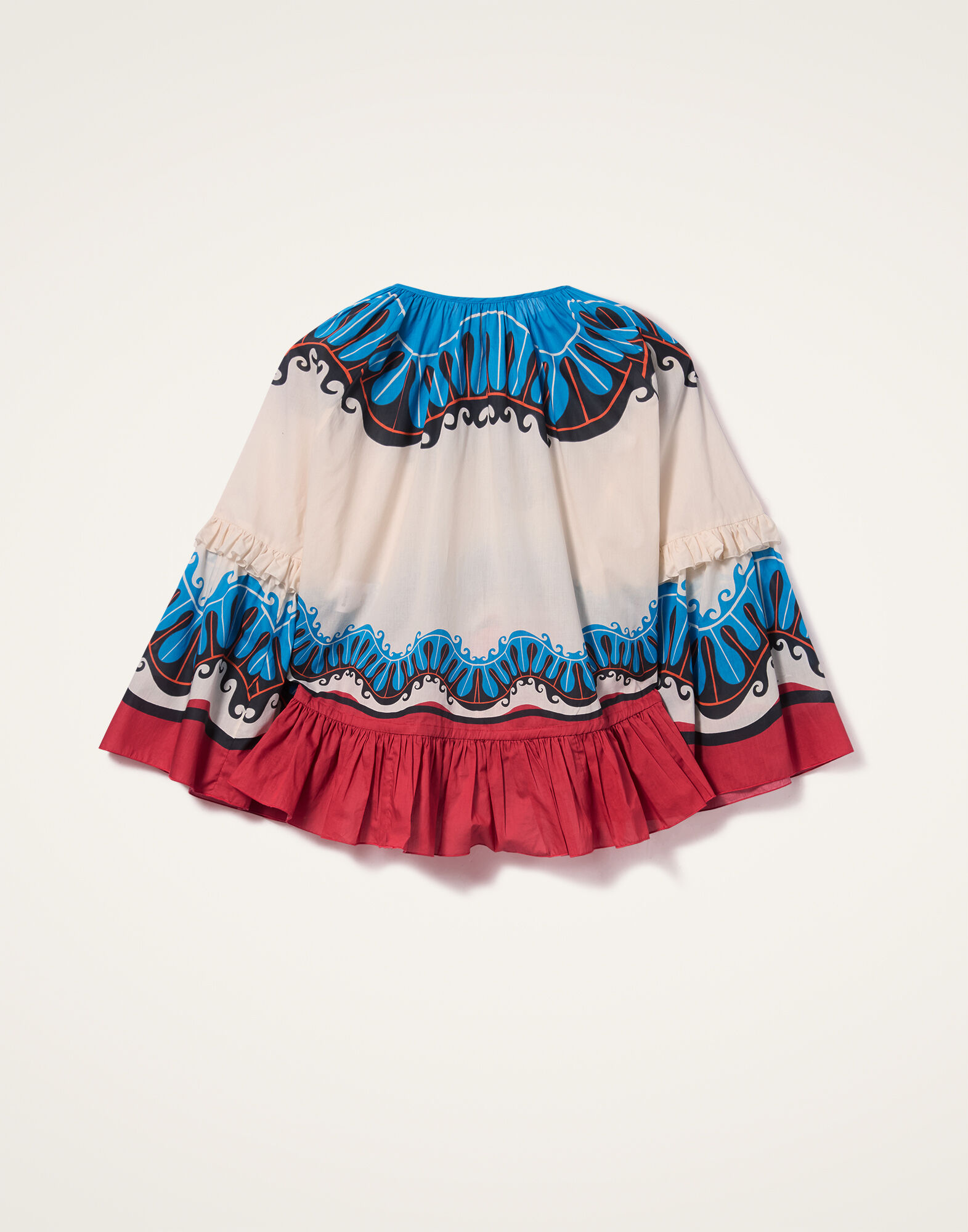 La DoubleJ Boho Blouse Pacific Plac&eacute;e Blue Petrol TOP0132COT003PCF03BU05