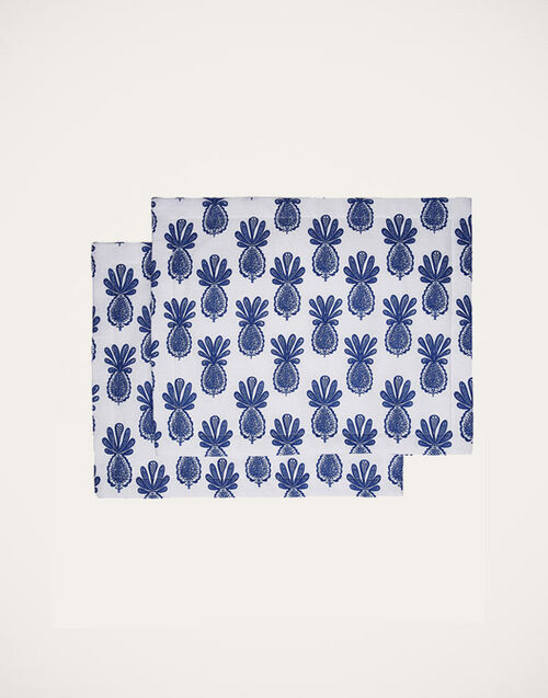 La DoubleJ Placemat Set Of 2 La DoubleJ Placemat Set Of 2 Pineapple Blu TBM0001LIN001PNP0017