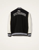 La DoubleJ Embroidered Sisterhood Varsity Bomber La DoubleJ Embroidered Sisterhood Varsity Bomber Solid Black JAC0065JER028SOLIDBL01