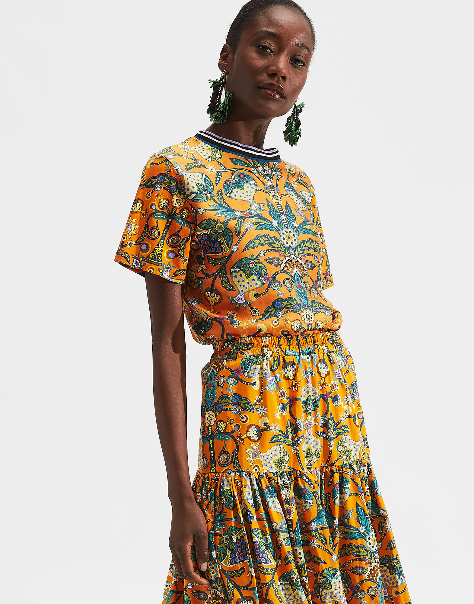 LaDoubleJ Sciura T-Shirt Tree Of Life Arancio TOP0033SIL001TFL0002