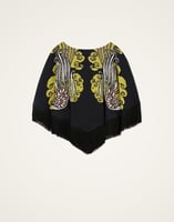 La DoubleJ Reversible Mini Poncho Top La DoubleJ Reversible Mini Poncho Top Lemuria Placée Black SCA0077VIS011LEM02BL01