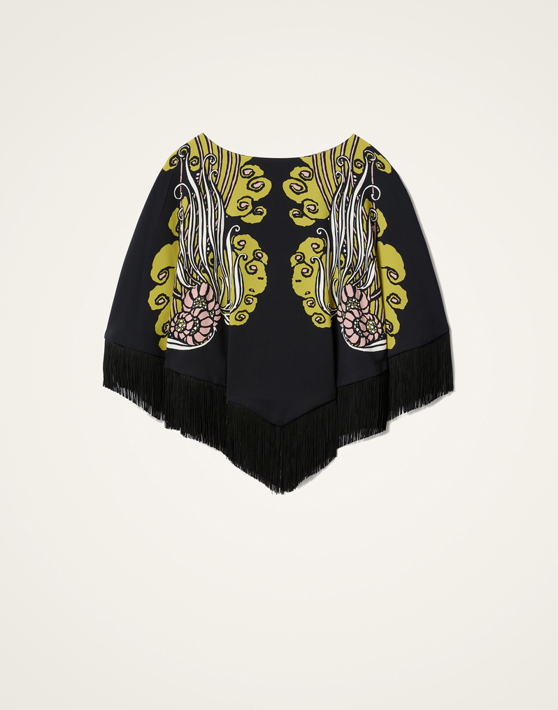 La DoubleJ Reversible Mini Poncho Top La DoubleJ Reversible Mini Poncho Top Lemuria Placée Black SCA0077VIS011LEM02BL01