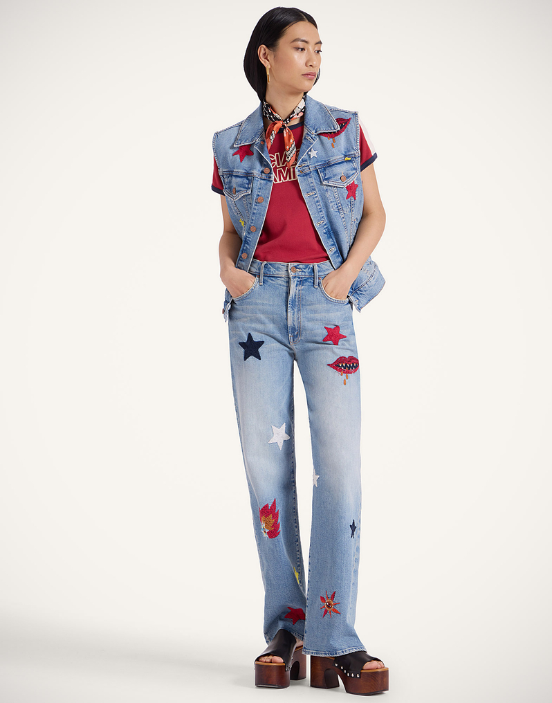 La DoubleJ The Maven Sneak Jeans La DoubleJ The Maven Sneak Jeans Star Of The Show Blue TRO0168DEN011STA03BU03