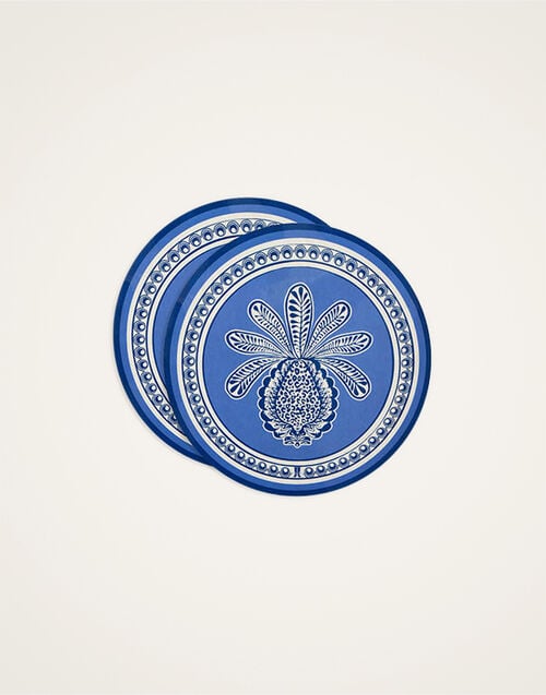 La DoubleJ Disk Placemats Set Of 2 La DoubleJ Disk Placemats Set Of 2 Big Pineapple Blue PMT0032CRK001PNP10BU03