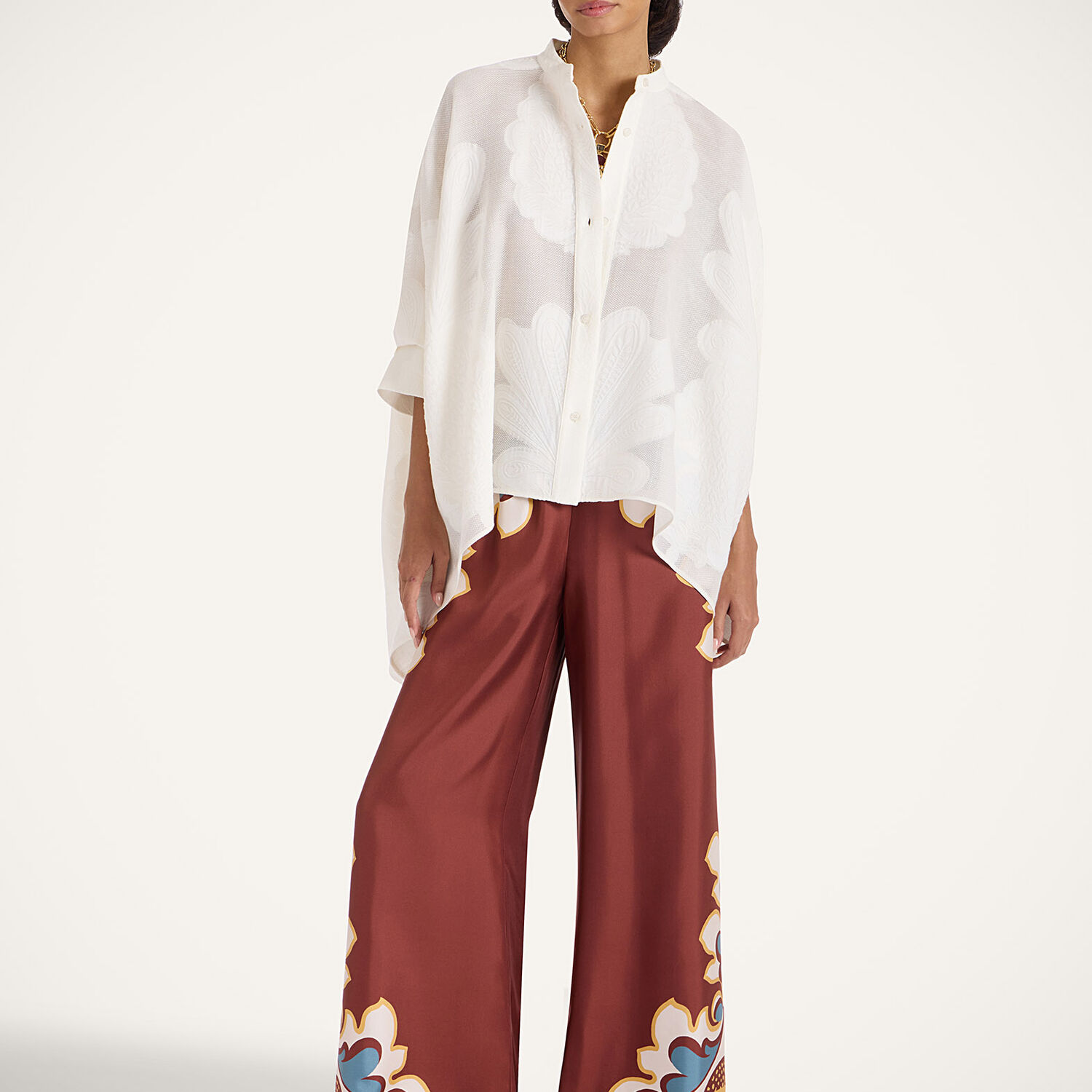 La Doublej Foulard Shirt In Pineapple Lace