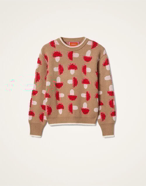 La DoubleJ Fun-Guy Sweater La DoubleJ Fun-Guy Sweater Camel & Red PUL0343KNI193VA449BR04